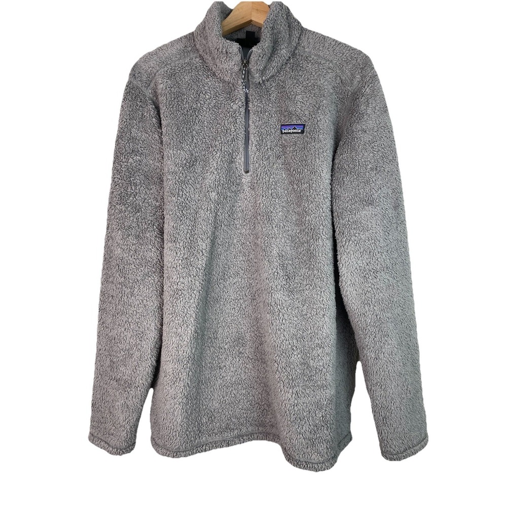 Patagonia Men's XL Gray 1/4 Zip Sherpa Teddy Bear Fleece Outdoor Pullover Jacket